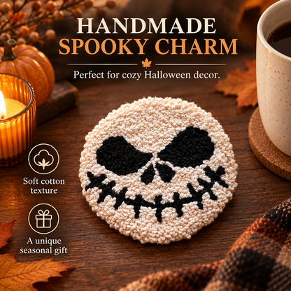 🍂 Handmade Autumn Punch Needle Coasters – Cozy Fall Coffee Mug Mat & Seasonal Home Decor