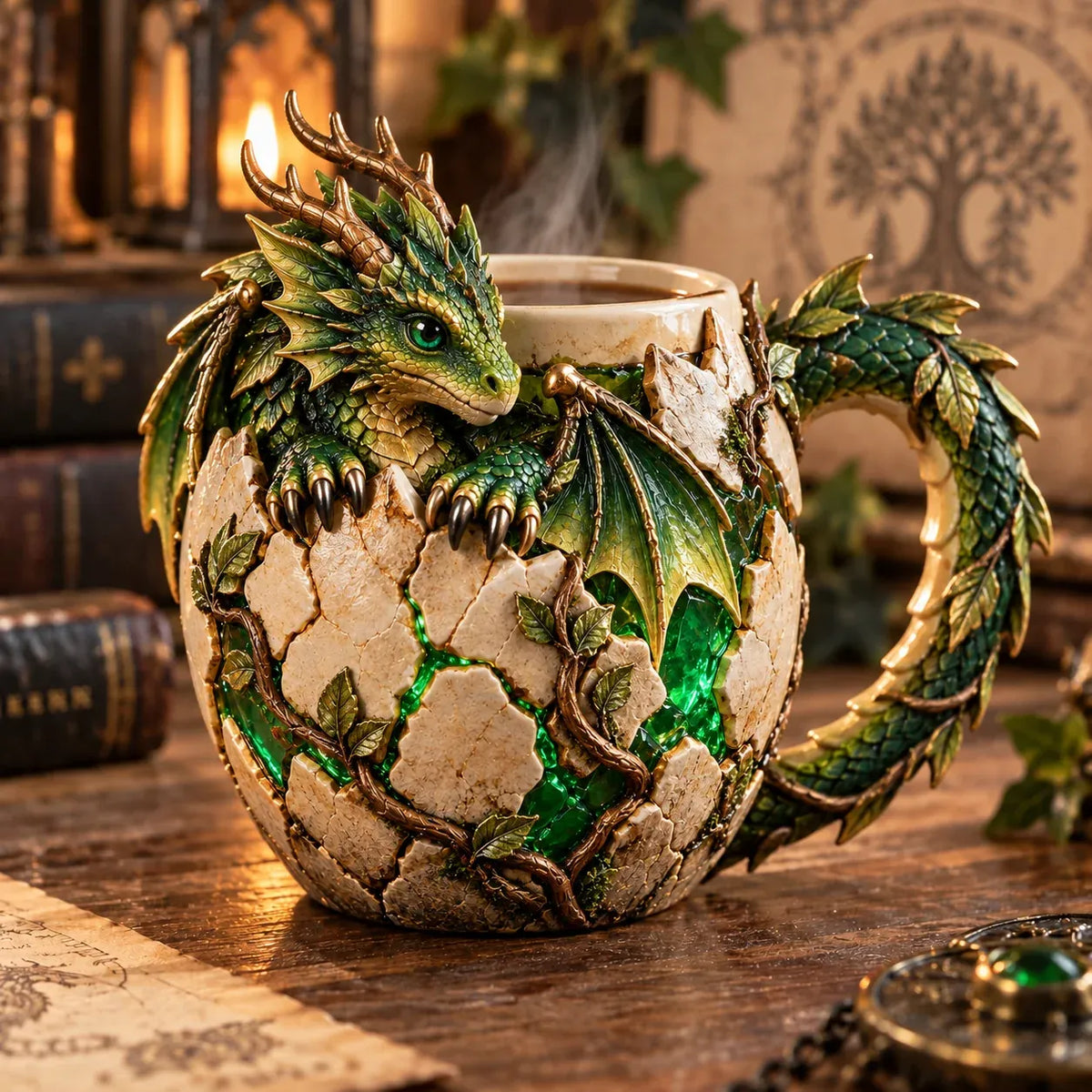 🐉✨ Dragonbound Realms™ 3D Dragon Mug Collection – 6 Fantasy Designs with Sculpted Dragon Details ☕