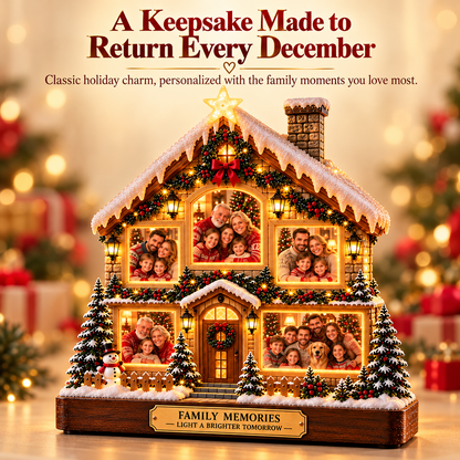🎄 Family Reunion Memory Christmas Lamp – Lighted Photo House Keepsake