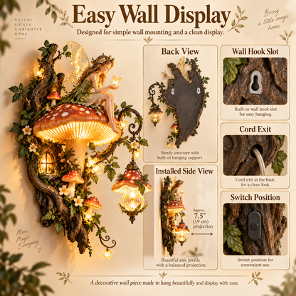⏰Last Day 50% OFF🧚✨ Enchanted Mushroom Fairy Wall Light 🍄🌿