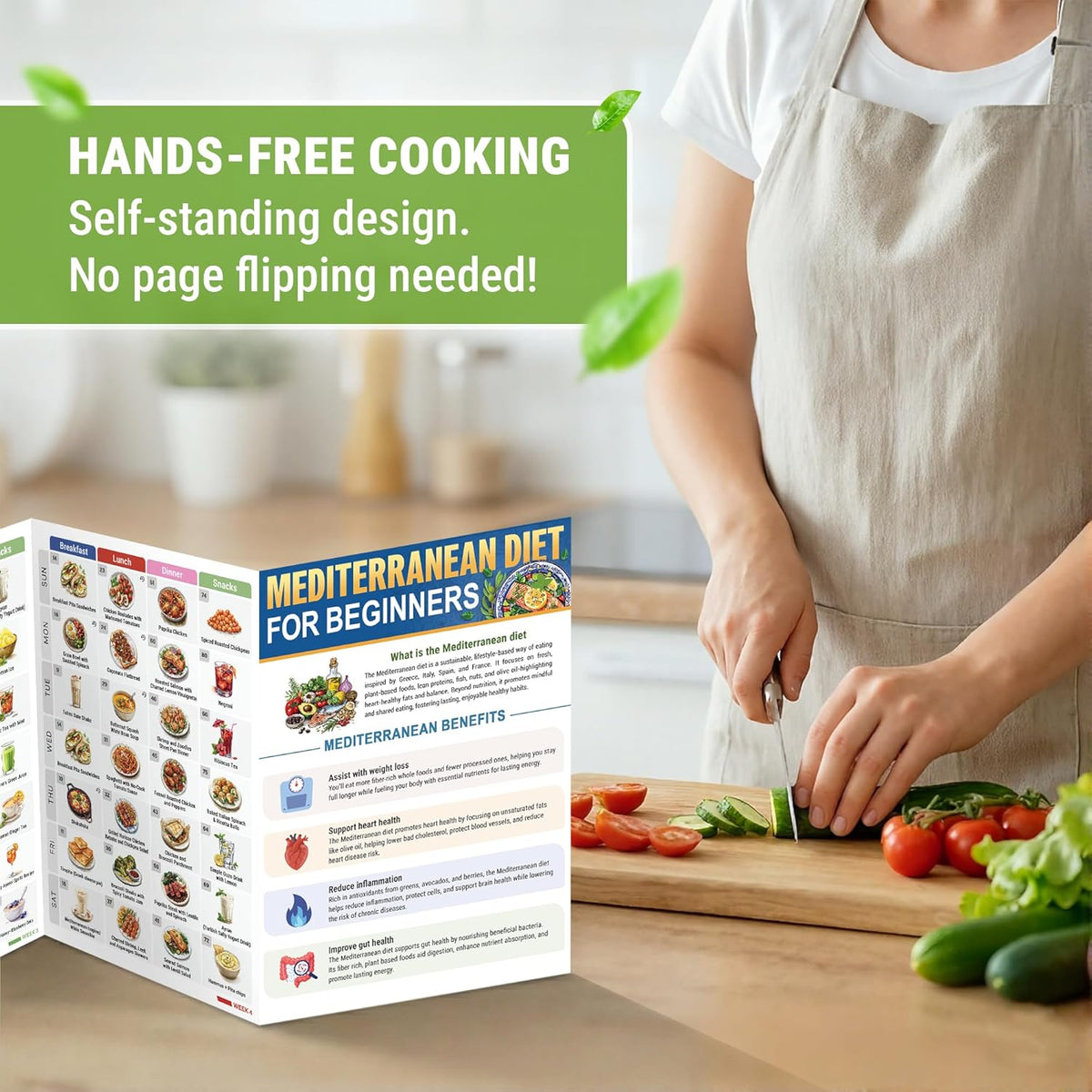 🥗Feel More Confident About Everyday Meals - 6-Piece Mediterranean Meal Planning Set With A 28-Day Guide And 80 Recipes🍋