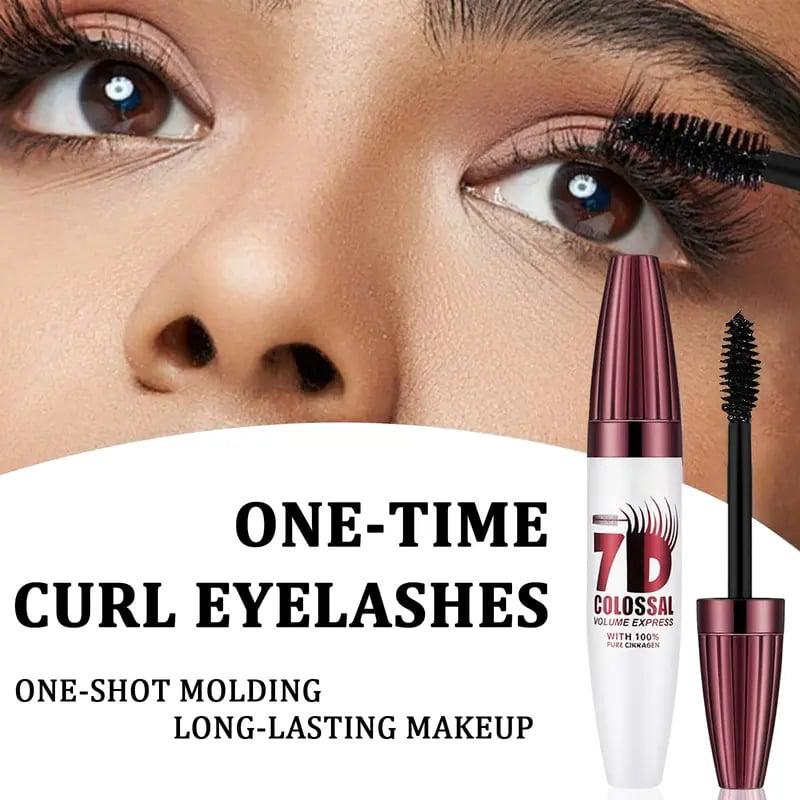 7D Waterproof Mascara - 24H Long Lasting Volume & Curl, Smudge-Proof Lift for Natural False Lash Look