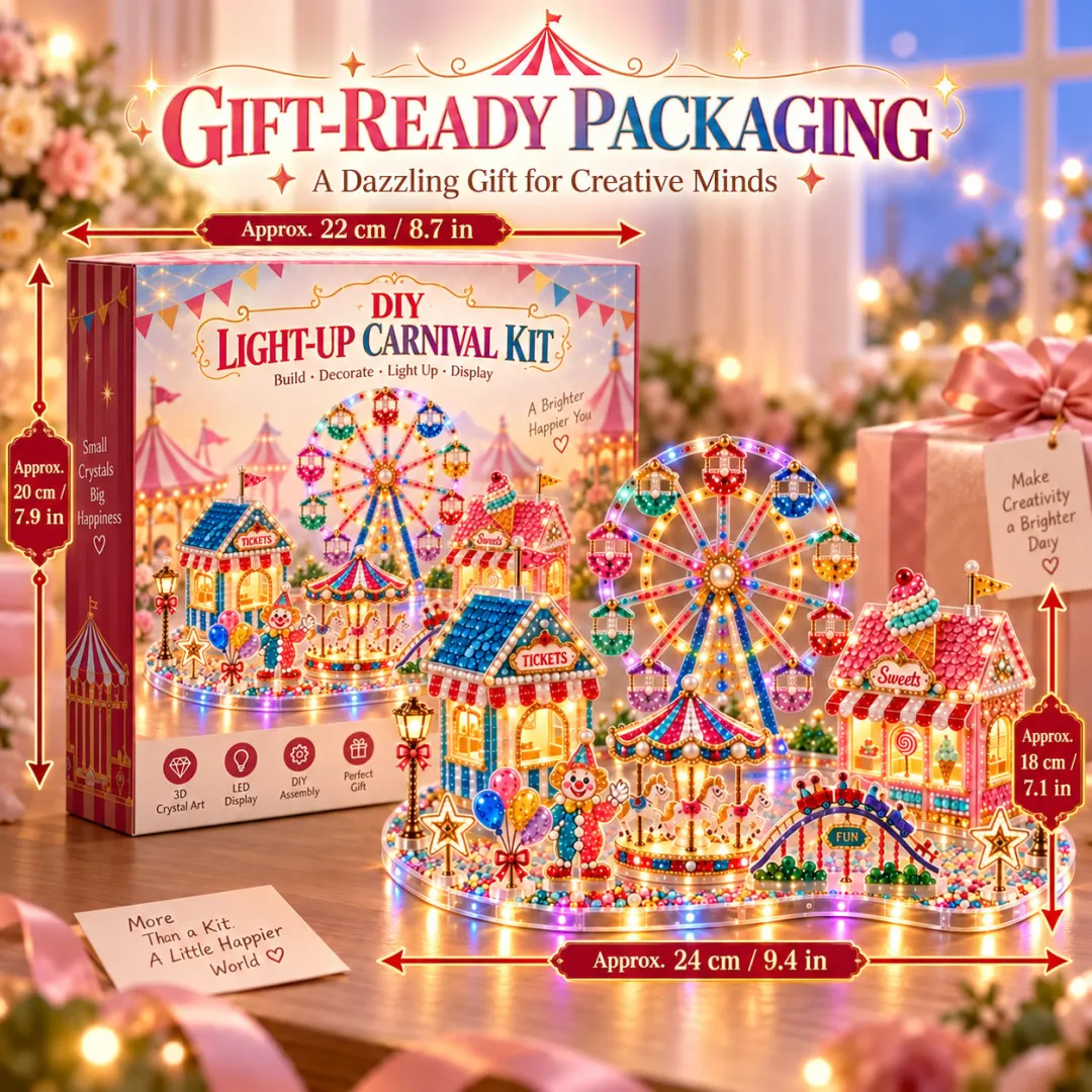 🎡 3D Carnival DIY Crystal Art Kit – Build Your Own Mini Amusement Park