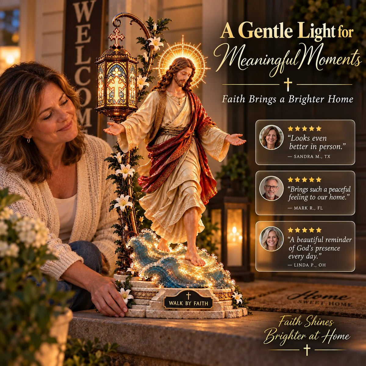 ⏰ LAST DAY 50% OFF ✝️ Jesus Walking on Water Reflection Light