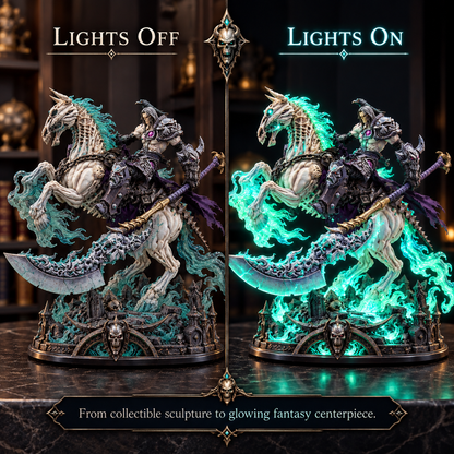 💀🔥 Wraithfire Horseman™ | Gothic Undead Knight Collector Lamp