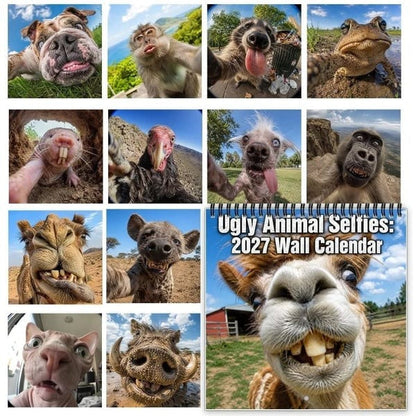⏰Limited Stock 49% OFF -📸 Ugly Animal Selfies™ 2027 Wall Calendar – 12 Months of Terrible Angles & Perfect Timing