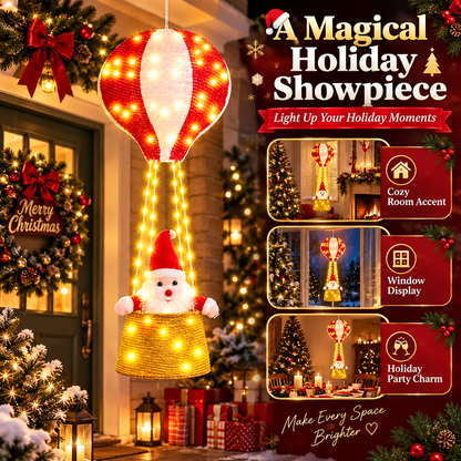 🎅  Santa Hot Air Balloon Christmas Lights – 125 LED Hanging Holiday Decoration ✨
