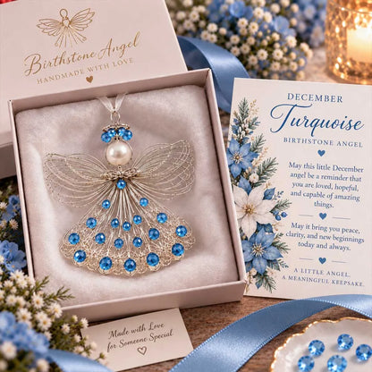 👼Handmade Birthstone Angel Wire Ornament |12 Meaningful Birthstone Colors with Keepsake Card ✨