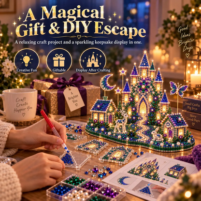 🎄 3D Christmas Village Gem Art DIY Kit – Sparkling Handmade Holiday Display