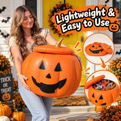 🎁🎃Inflatable Halloween Pumpkin Bucket – Candy Holder & Party Decor