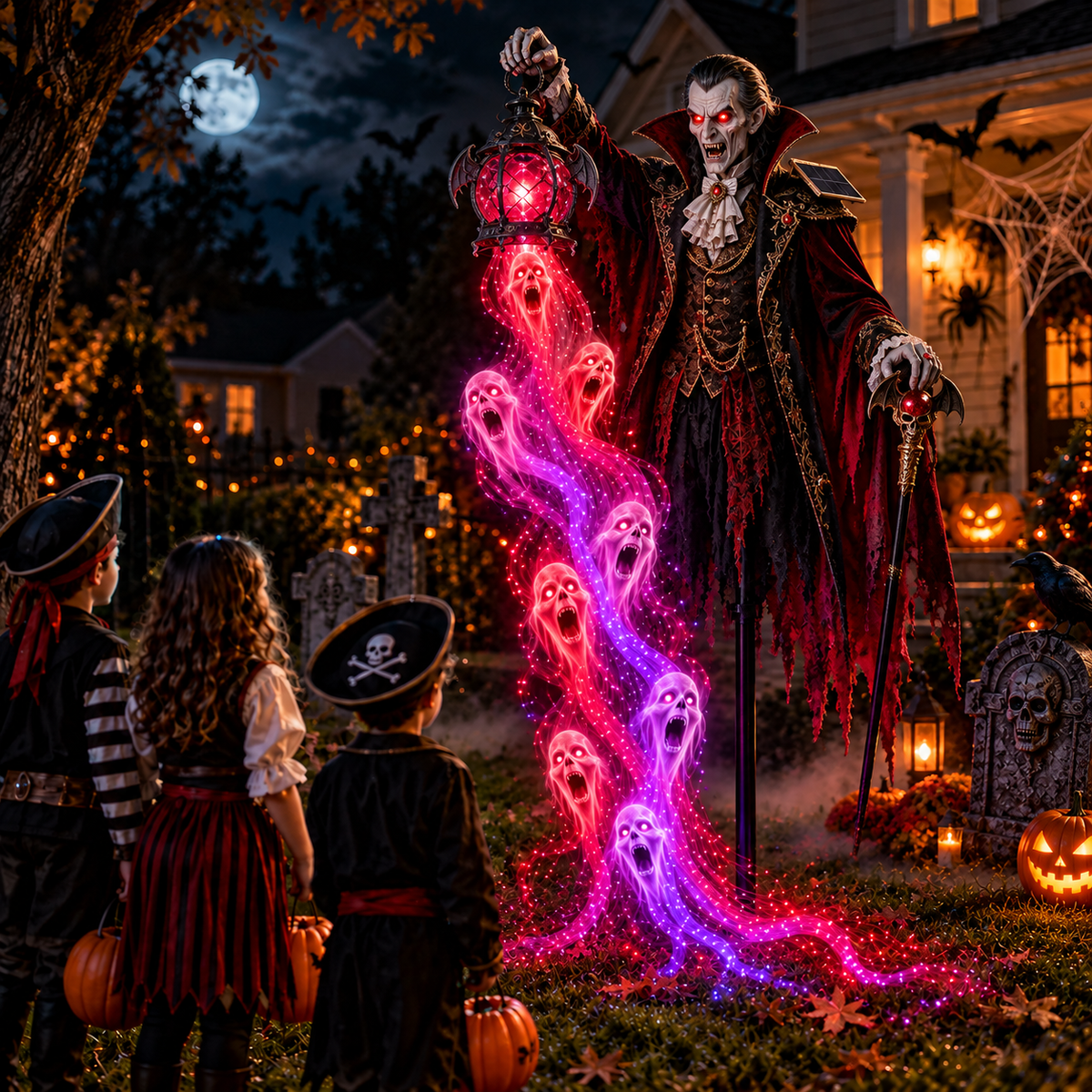 🎁 Today Only: 50% OFF 🎁🧛 Vampire Lord Crimson Soul Solar Garden Light