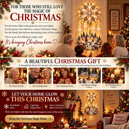 🔥Christmas Snowflake Village Lighted Wall Decor