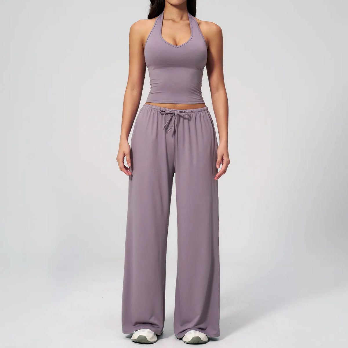 Women's 2-Piece Athleisure Outfits - Polyester-Silk Fitted Summervibe Sweatsuit