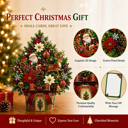 🌲 Pop-Up Christmas Tree Card ✨ Turns Into Freestanding Festive Table Decor