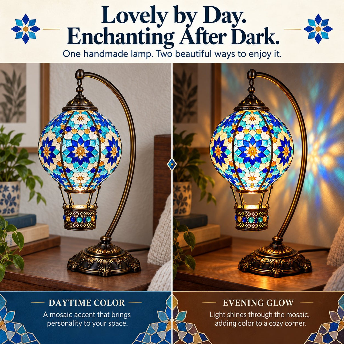 ⏳ Last Day 49% OFF – 🎨 Beginner-Friendly Turkish Mosaic Hot Air Balloon Lamp DIY Kit | Complete Kit with Mosaic Pieces, Tools & USB Light Included ✨