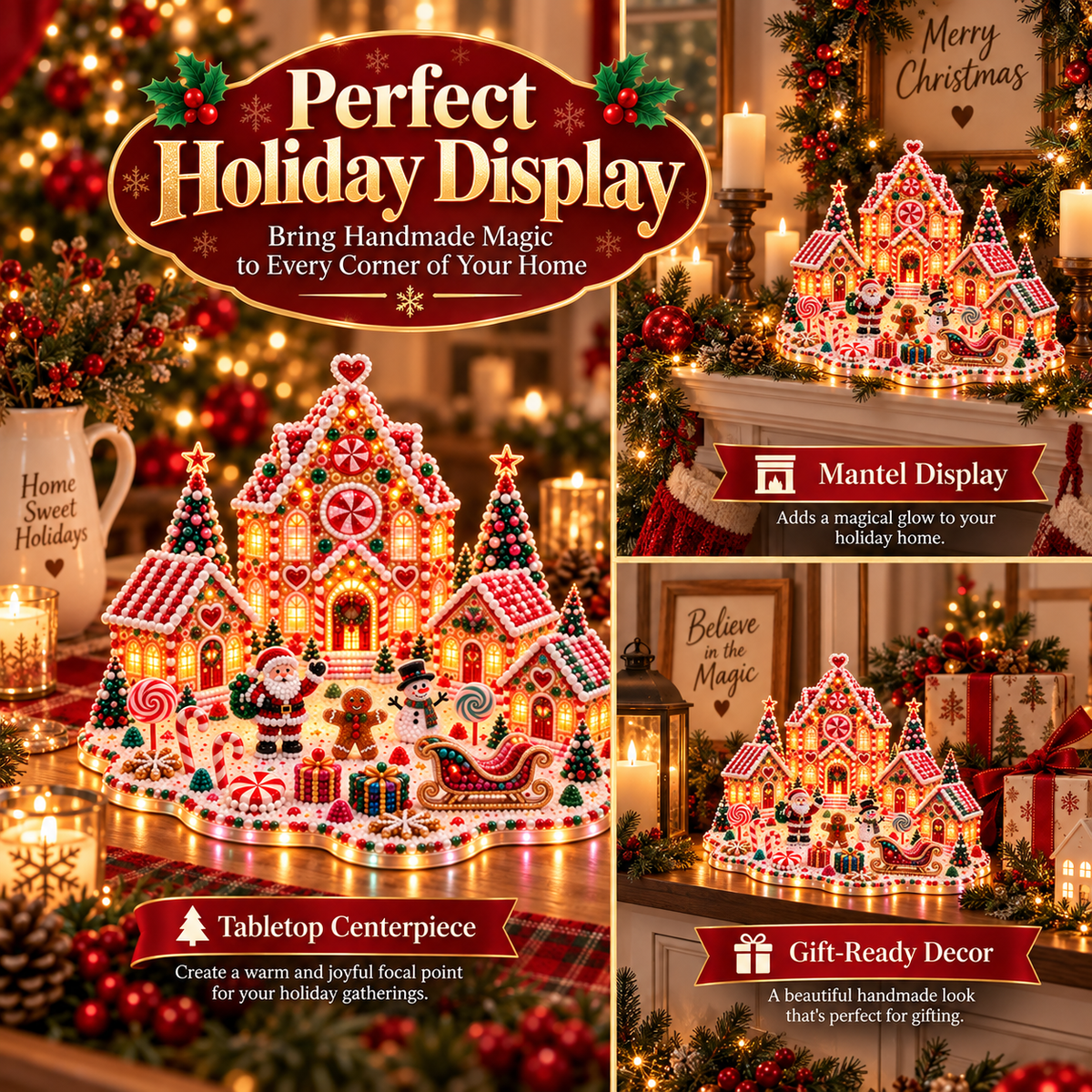 🎃 3D DIY Halloween Village Diamond Art Kit – Spooky Miniature Craft & Holiday Decor