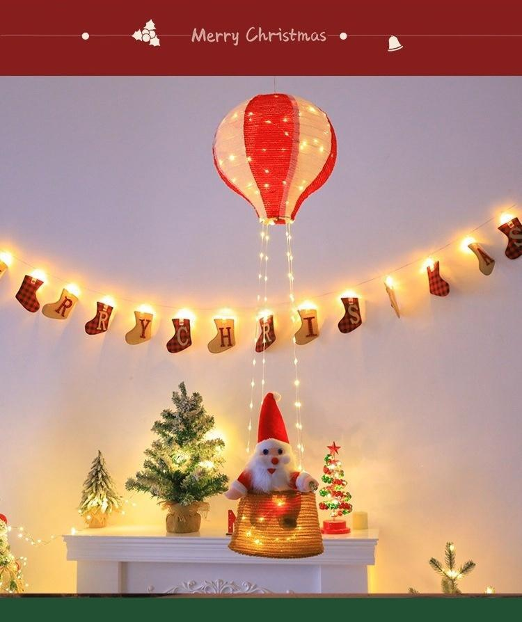 🎅  Santa Hot Air Balloon Christmas Lights – 125 LED Hanging Holiday Decoration ✨