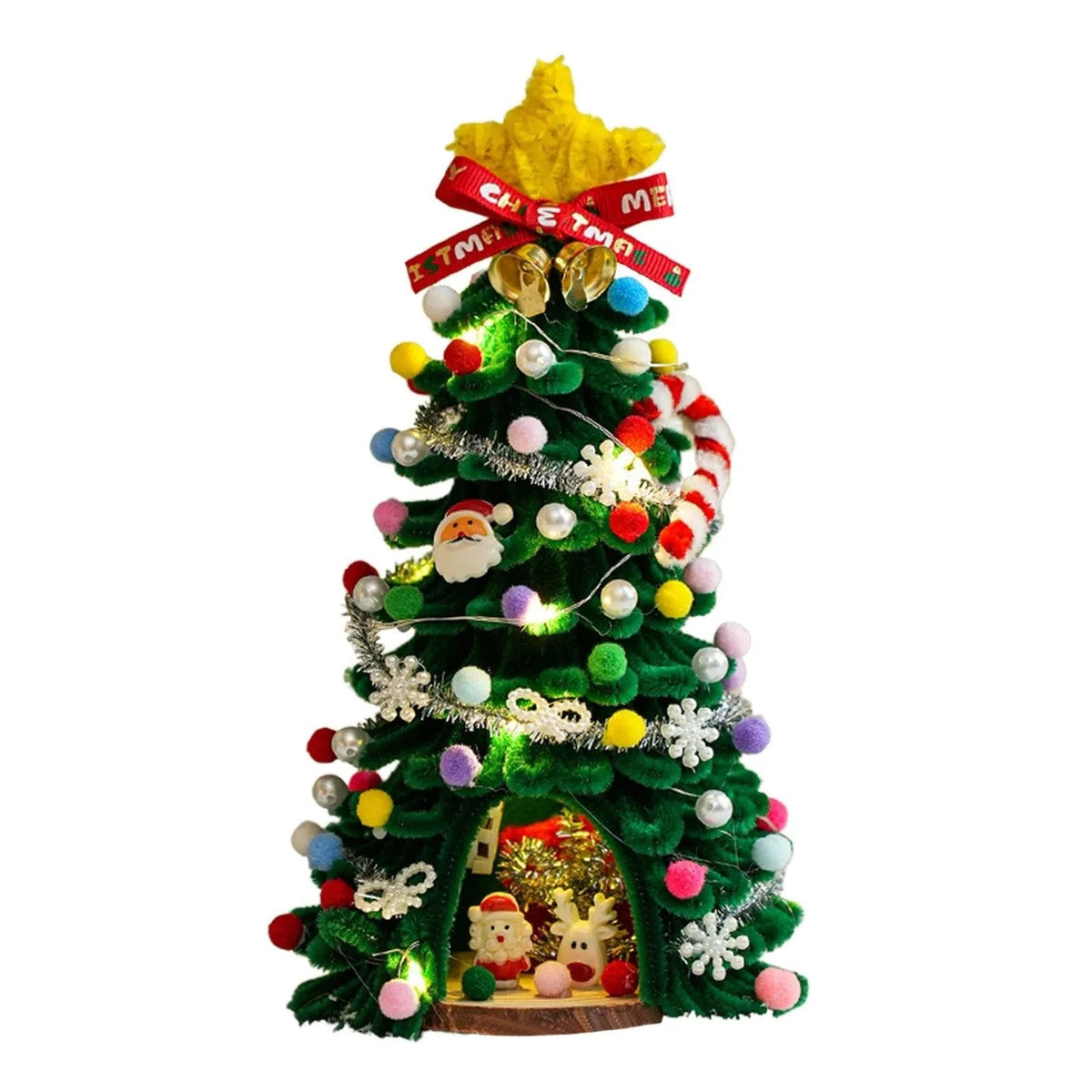 ⏰ 50% Off Sale 🎄✨DIY Pipe-Cleaner Christmas Tree House Kit with Lights