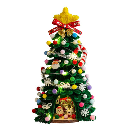 ⏰ 50% Off Sale 🎄✨DIY Pipe-Cleaner Christmas Tree House Kit with Lights