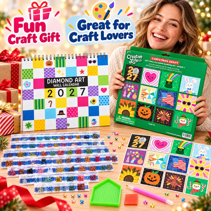 ⏳ Last Day 49% OFF – 💎 2027 Diamond Art Wall Calendar Kit | 12 Monthly Designs + Complete Gem Tools ✨