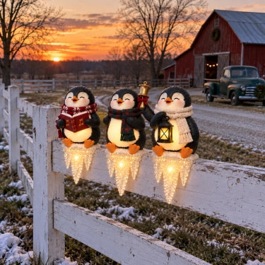 🎁Last Day 49% OFF🎄Lighted Penguin Icicle Window Ledge Set
