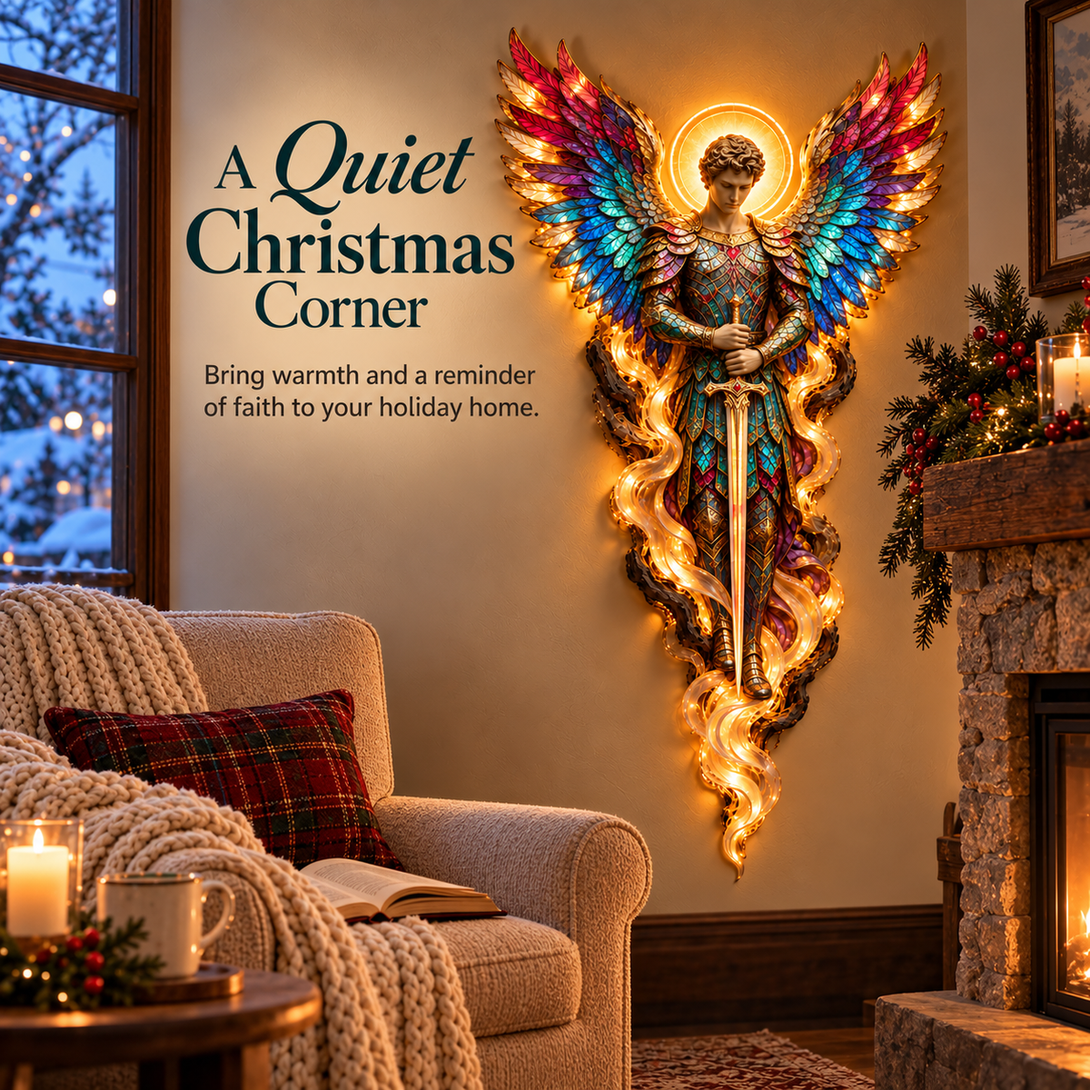 ⏰ 50% Off Sale ✝️ Heavenly Radiance™ Lighted Angel Wall Sculpture ✨