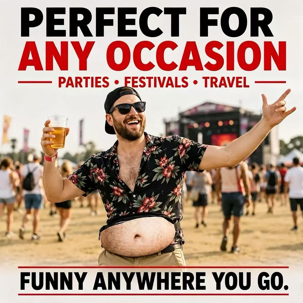 Funny Dad Bod Fanny Pack – Hilarious 3D Gag Gift Waist Bag