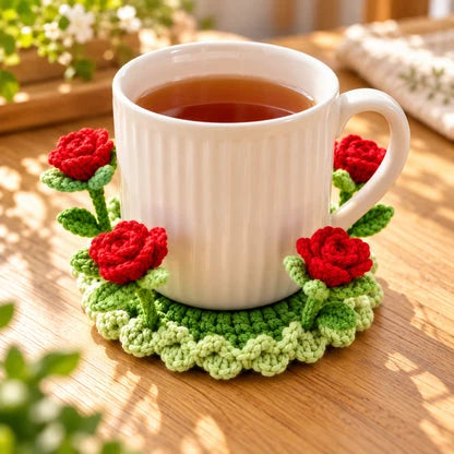🎨🌱Handmade Crochet Floral Coaster | Everlasting Table Art 🌸
