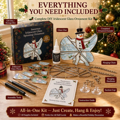 🎄Beginner-Friendly Christmas Iridescent Suncatcher DIY Kit | Complete Kit with Glass-Style Panels, Metal Frames, Hanging Chain, Tools & Step-by-Step Guide Included 💕