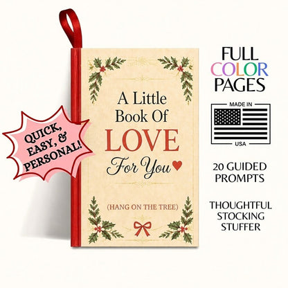 ❤️A Little Book Of LOVE For You (HANG ON THE TREE) 📖 Hardcover Christmas Tree Ornament 🎄🎀