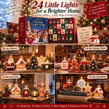 🎁 HOLIDAY KICKOFF SALE — 50% OFF 24 Days of Christmas Candle Village — Unbox, Collect & Light Your Village