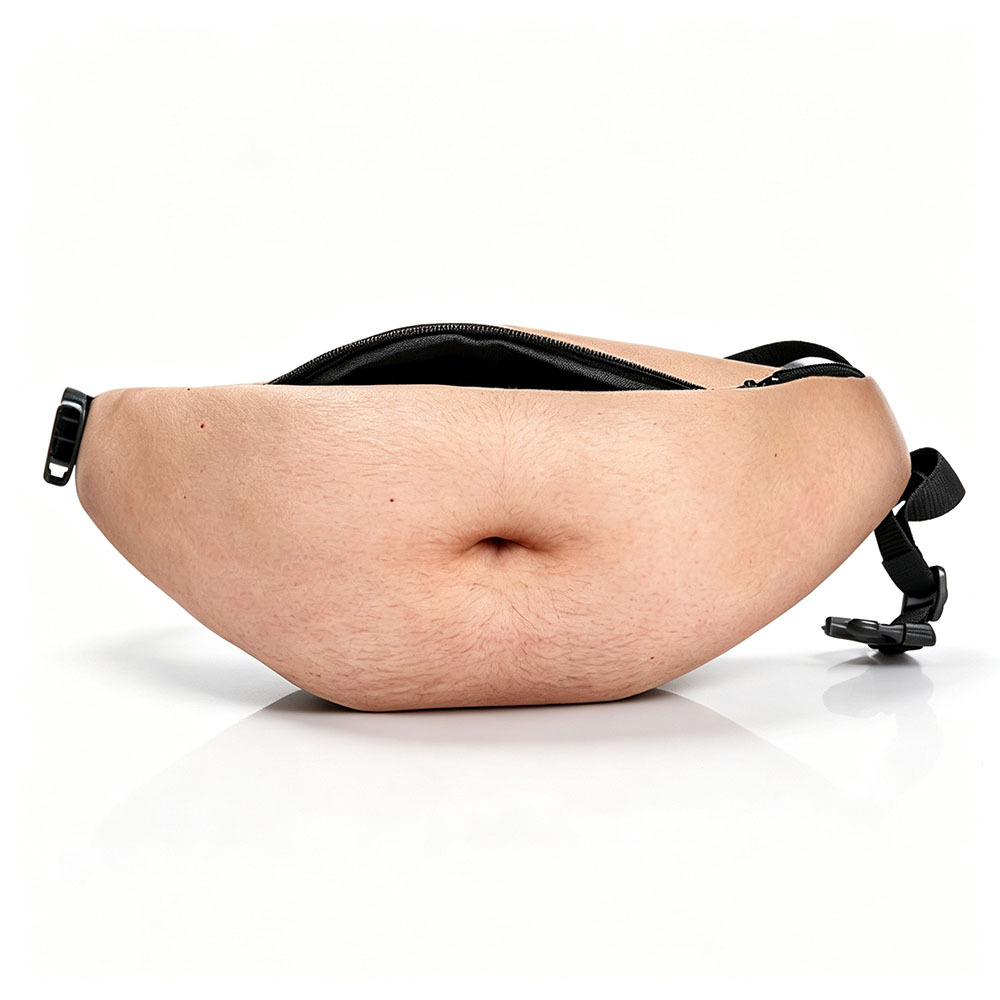 Funny Dad Bod Fanny Pack – Hilarious 3D Gag Gift Waist Bag