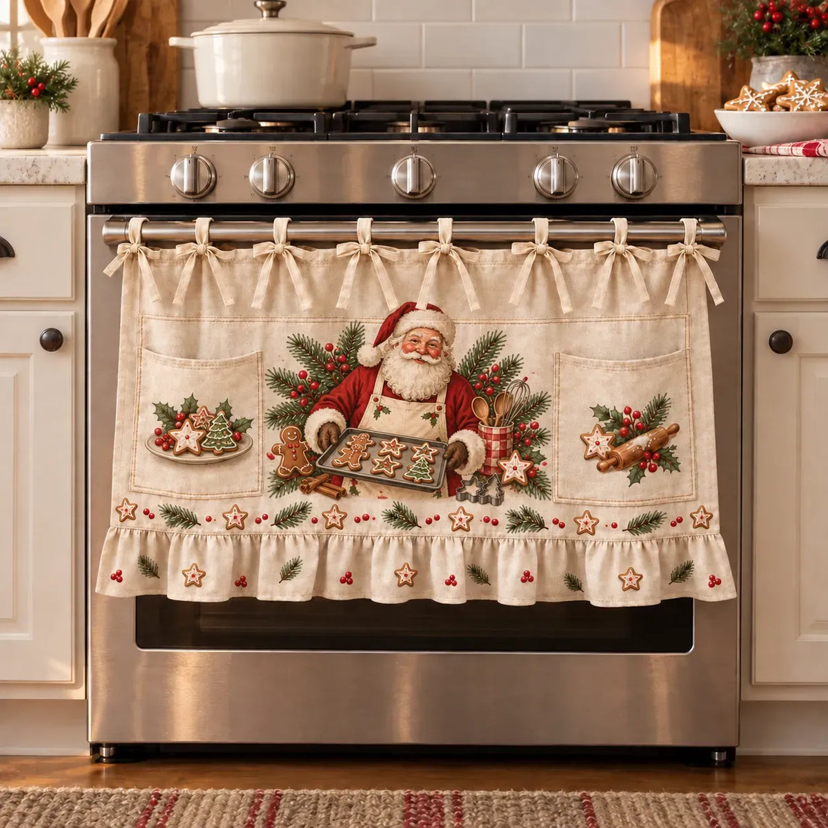 Santa's Cookie Kitchen tie-on skirt