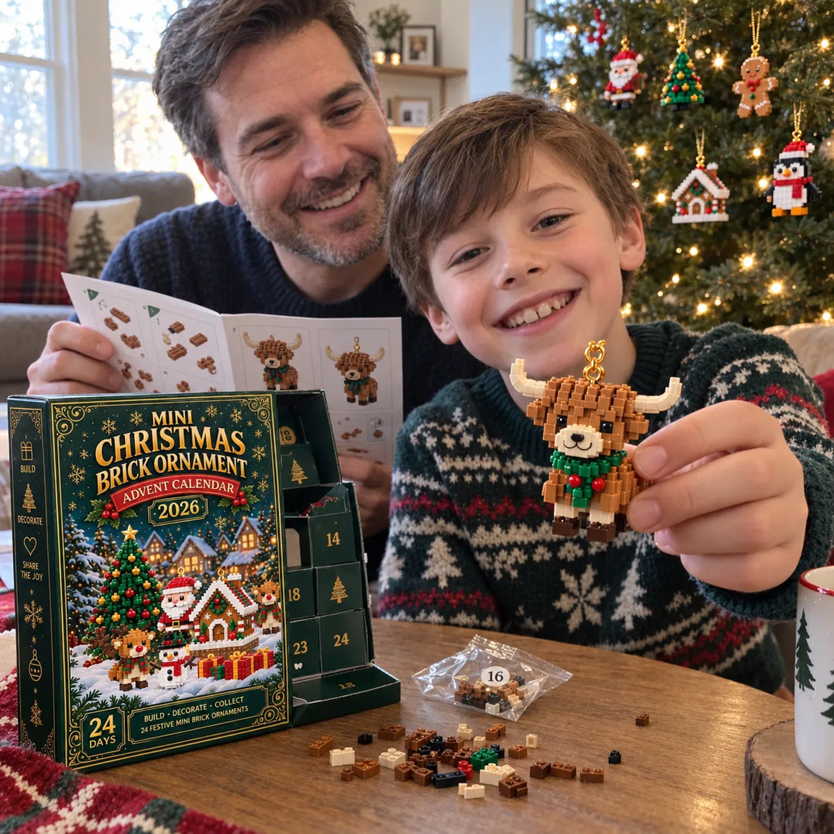 ⏳ Last Day 49% OFF – 🎄24-Day Mini Christmas Brick Ornament Advent Calendar