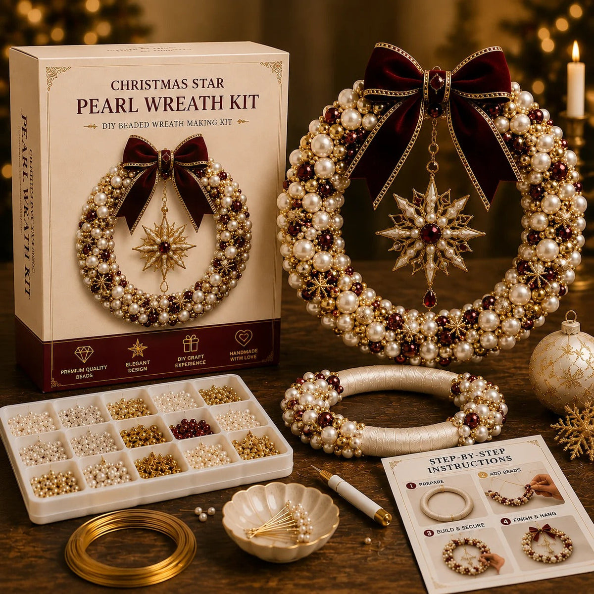 🎄✨ DIY Christmas Wreath Pearl Art Kit🎁