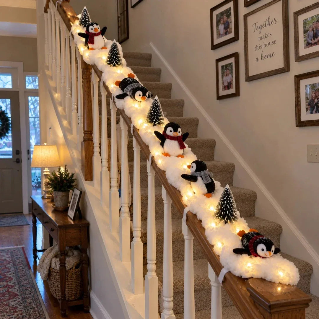 49% OFF 🐧 Penguin Christmas Stair Snow Decor | A Cozy Penguin Christmas Story ✨