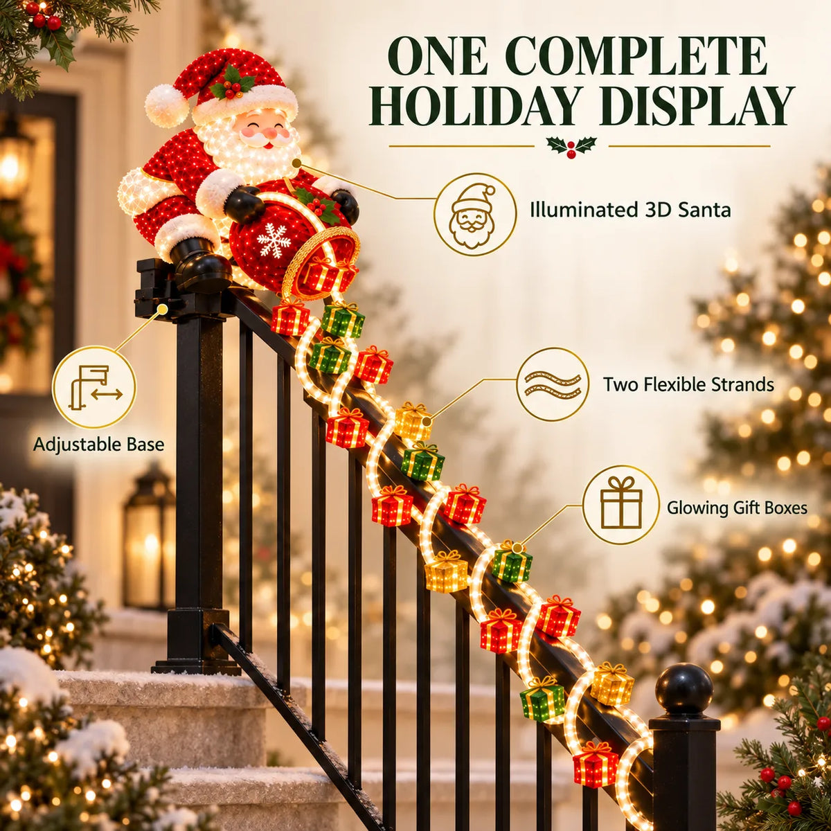 🎅 Santa Magic Gift Cascade Railing Light🎄