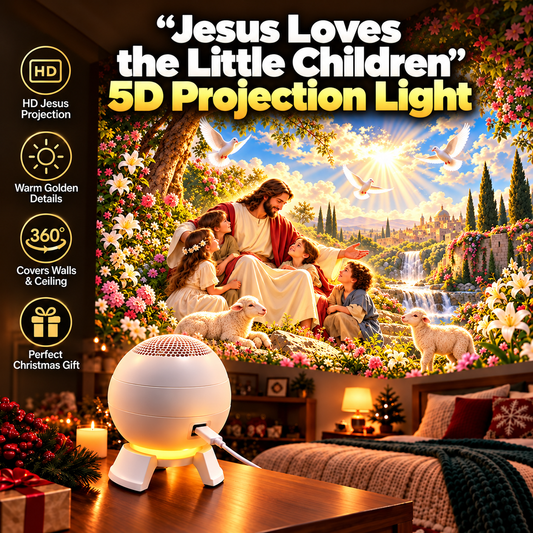 ⏰49% OFF✝️ Jesus Loves the Little Children 5D Projection Light – Fill Your Home With Christ’s Love & Heavenly Peace