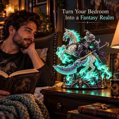 💀🔥 Wraithfire Horseman™ | Gothic Undead Knight Collector Lamp
