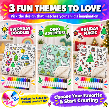 🎨DIY Coloring Blanket with 12 Markers🖍️