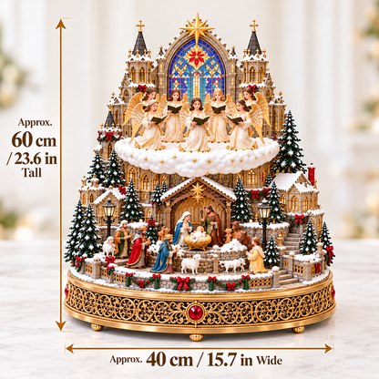 🔥 LAST DAY 49% OFF 🔥 Heavenly Angel Choir | Lighted & Rotating Christmas Nativity Village