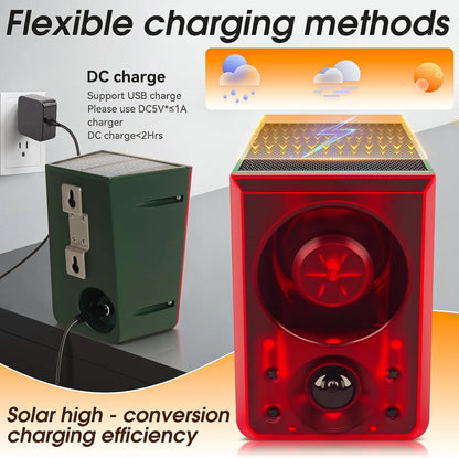 🚨 Solar-Powered Outdoor Motion Alarm -Remote-Controlled Farm& Garden Security Siren