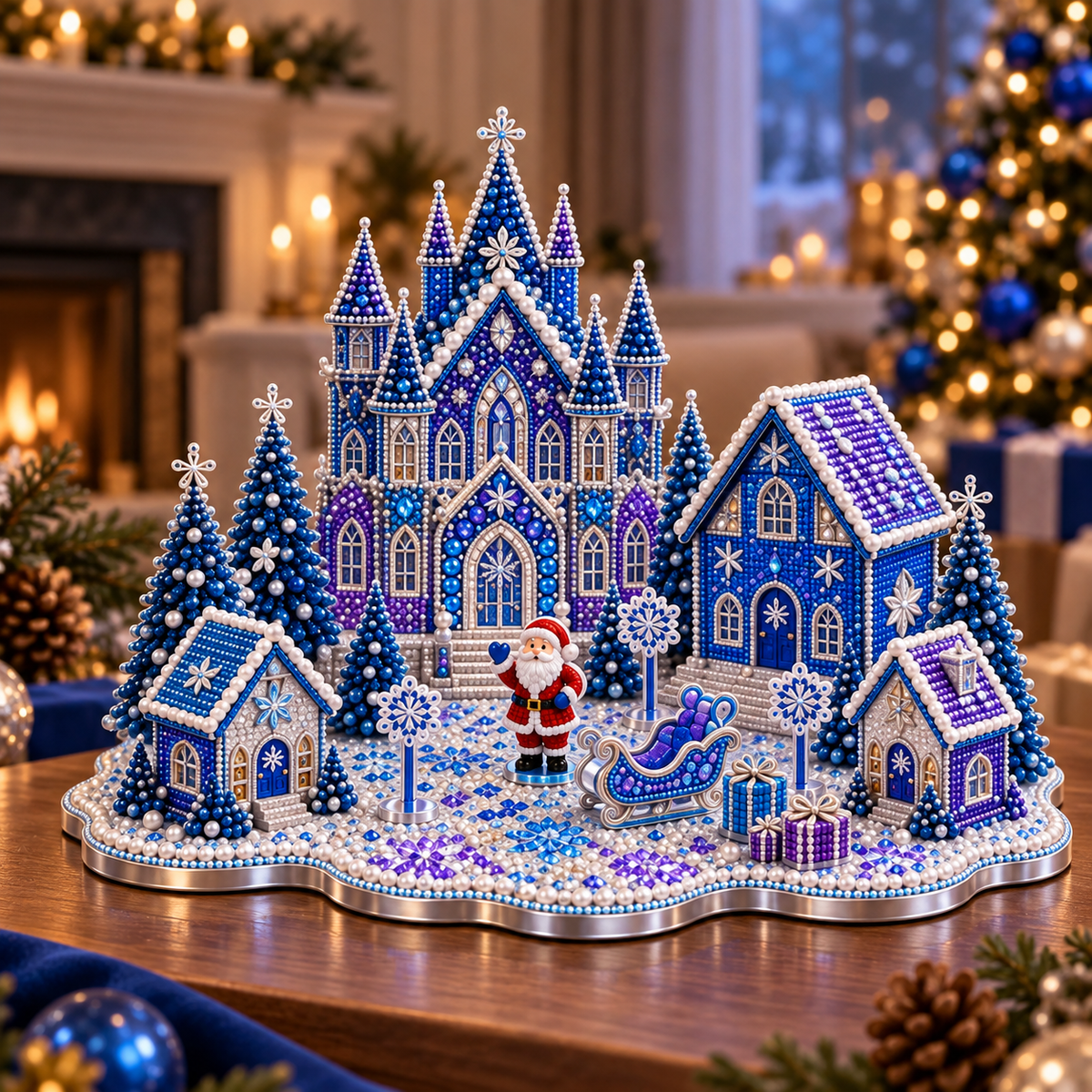 🎄 3D Christmas Village Gem Art DIY Kit – Sparkling Handmade Holiday Display