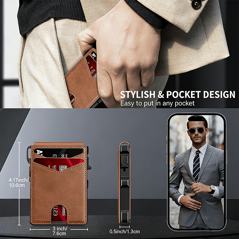 🔥Slim Pop-Up RFID Wallet for Men –  🤎Practical, sleek, and impossible to outgrow