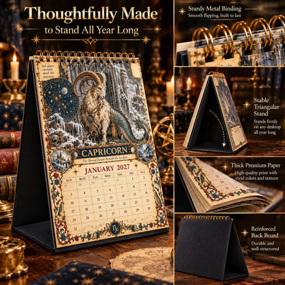 ⏳ Last Day 49% OFF – 🔮 2027 Zodiac Grimoire Desk Calendar | 12 Medieval-Inspired Zodiac Artworks for Astrology & Gothic Art Lovers ✨