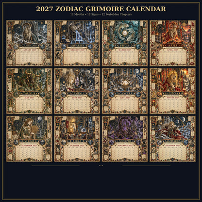 ⏳ Last Day 49% OFF – 🔮 2027 Zodiac Grimoire Desk Calendar | 12 Medieval-Inspired Zodiac Artworks for Astrology & Gothic Art Lovers ✨