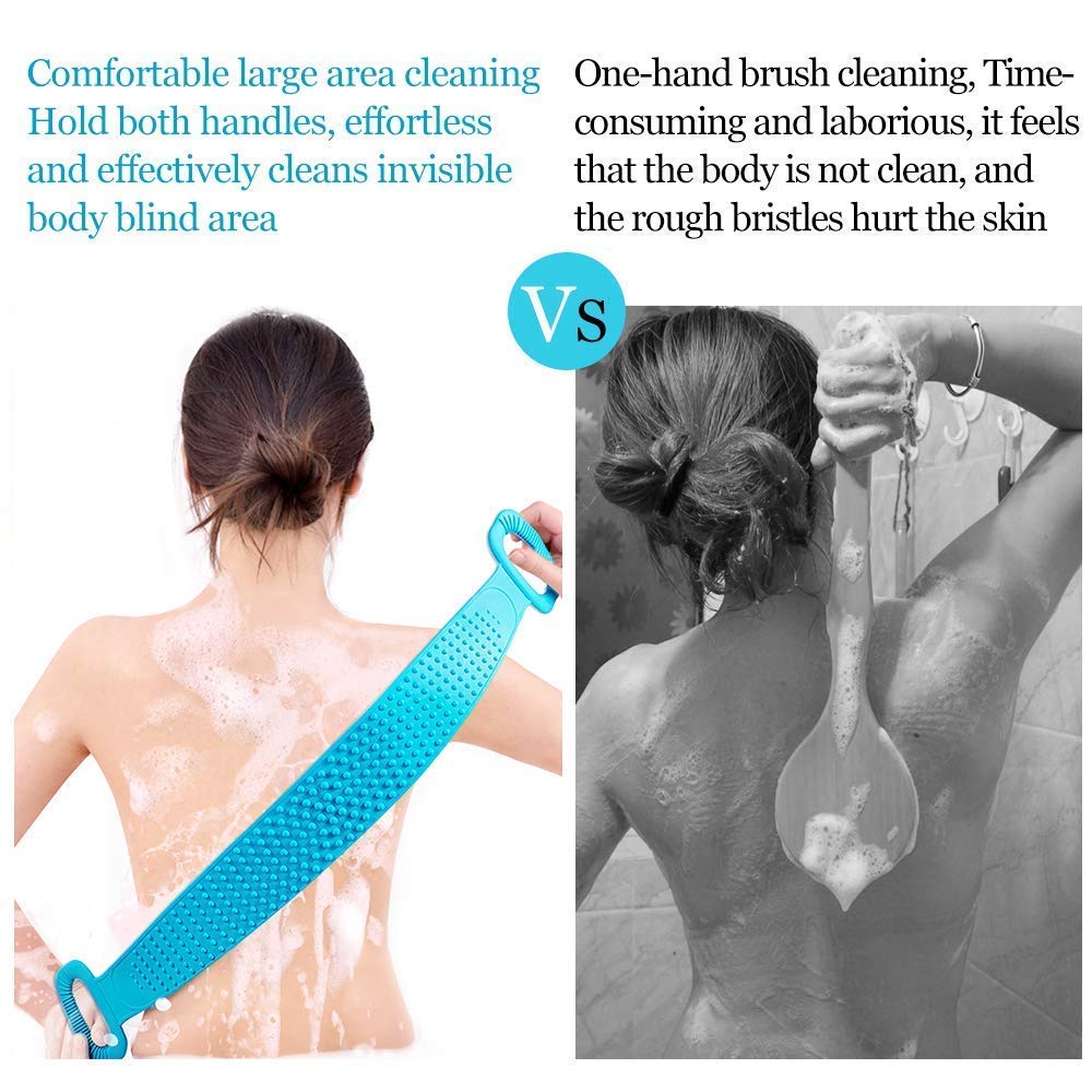 🖐Long double-sided silicone bath scrubber