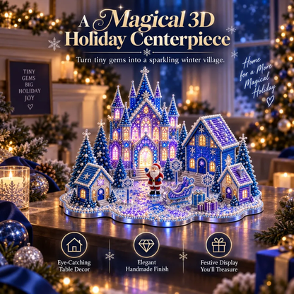 🎄 3D Christmas Village Gem Art DIY Kit – Sparkling Handmade Holiday Display
