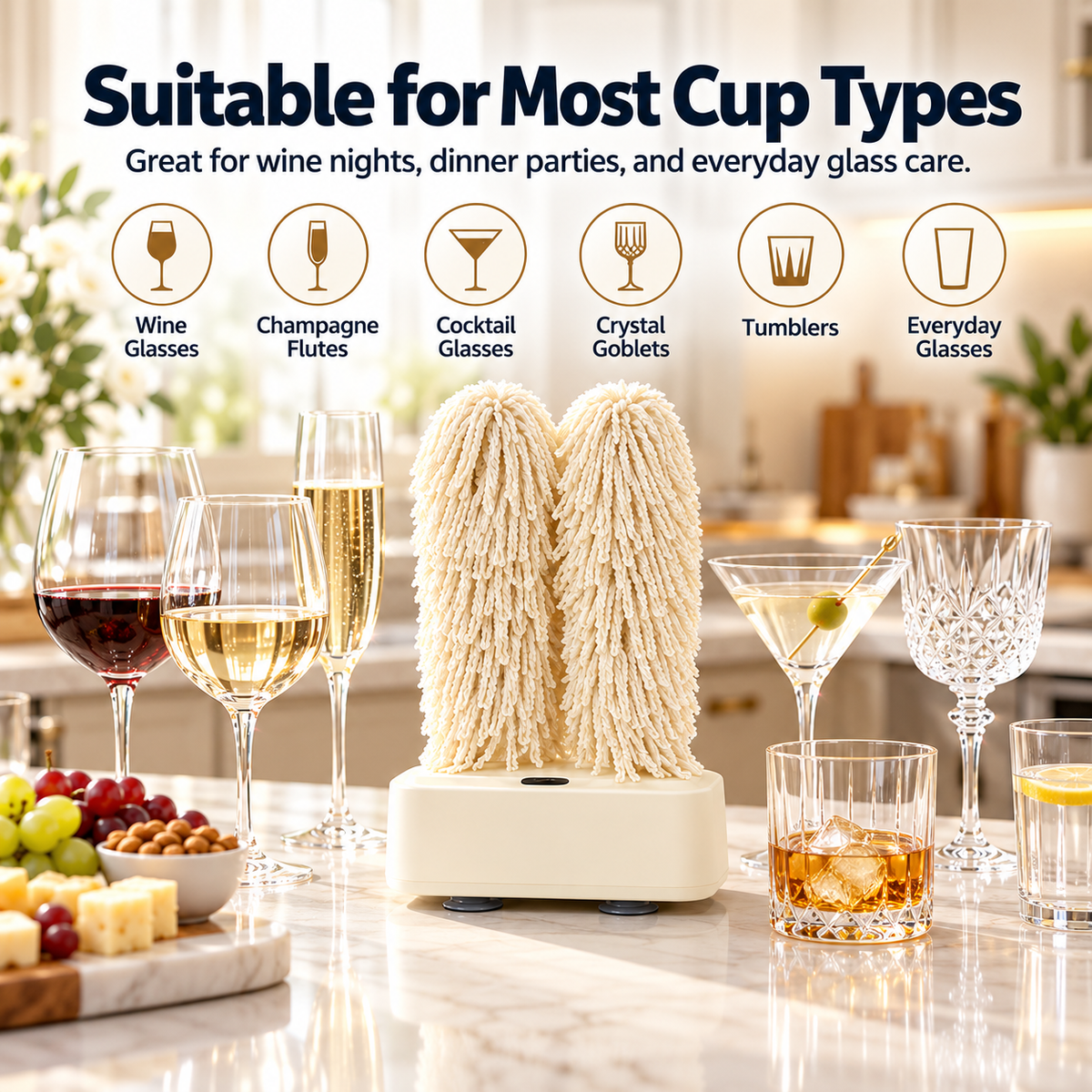 🍷 Electric Wine Glass Polisher & Dryer – Dual-Head Automatic Glassware Polishing Machine