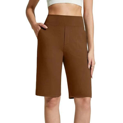 🩳 ✨ Women's Stretch Walking Shorts – 4-Way Stretch, High-Rise, Knee-Length 🚶‍♀️